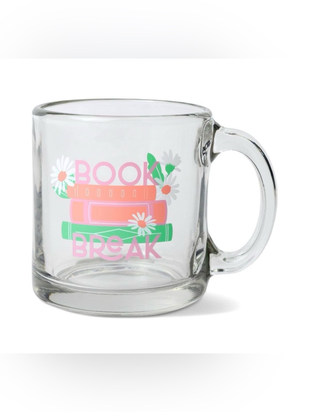 Glass Mug "Book Break" 13 fl oz
